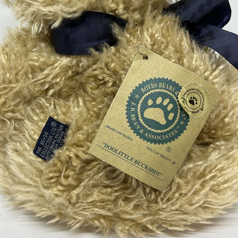 1999 Boyd’s Bear 20th Ann Doolittle Buckshot Stuffed Bear, Weighted Bottom - Picture 3 of 4
